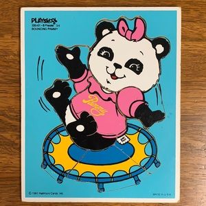 PLAYSKOOL 8-Piece Wood Puzzle, 1981 Bouncing Pammy